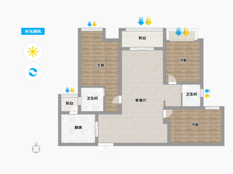 河南省-驻马店市-建业・西湖庄园-94.99-户型库-采光通风