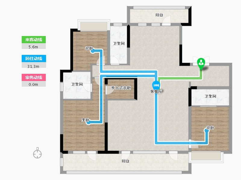 四川省-成都市-金茂府-164.01-户型库-动静线