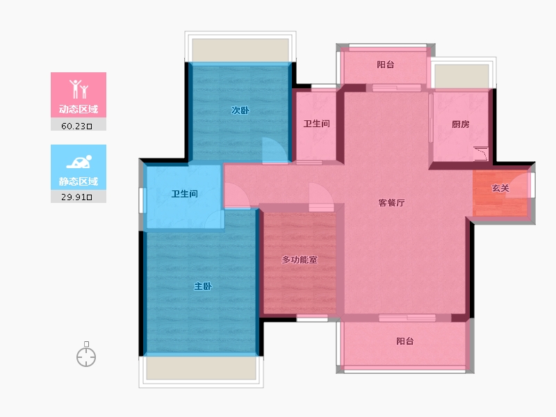 广东省-江门市-新会骏景湾・领誉-79.34-户型库-动静分区