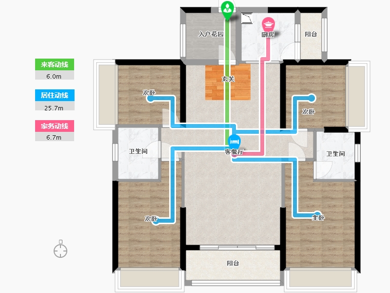 广东省-江门市-御锦世家花园-105.80-户型库-动静线