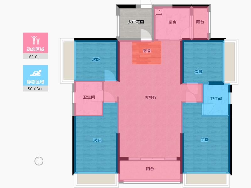 广东省-江门市-御锦世家花园-105.80-户型库-动静分区