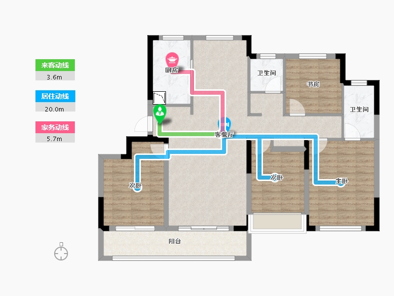 浙江省-温州市-凯迪融创新鹿园-111.19-户型库-动静线