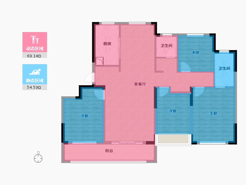 浙江省-温州市-凯迪融创新鹿园-111.19-户型库-动静分区