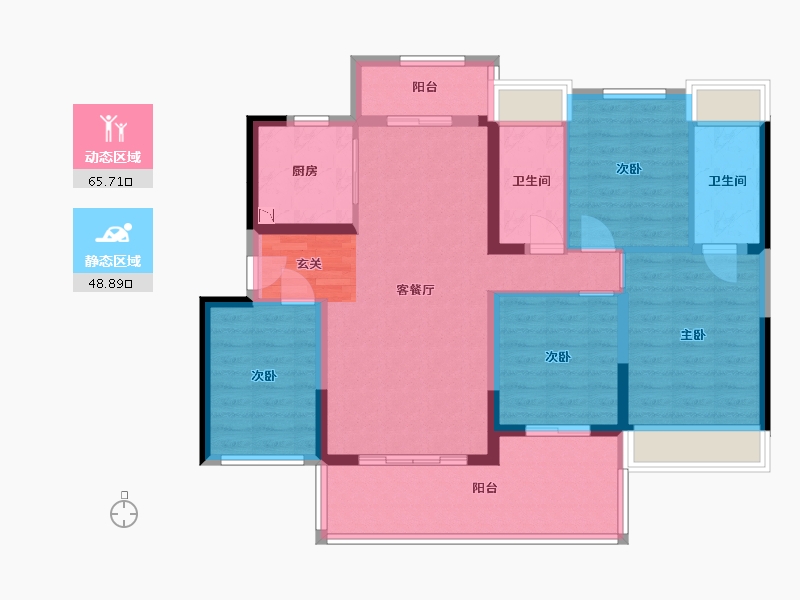 广东省-湛江市-吴川碧桂园・岭南盛世-102.29-户型库-动静分区