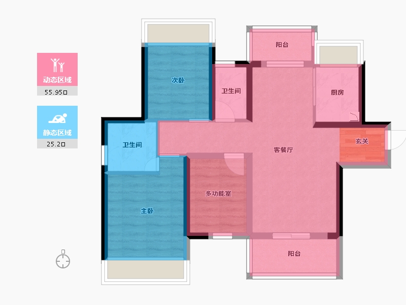 广东省-江门市-嘉骏花园-70.93-户型库-动静分区