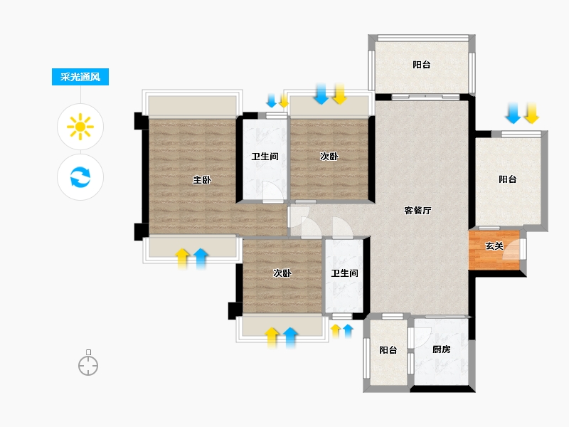 广东省-湛江市-万合隆广场-103.35-户型库-采光通风