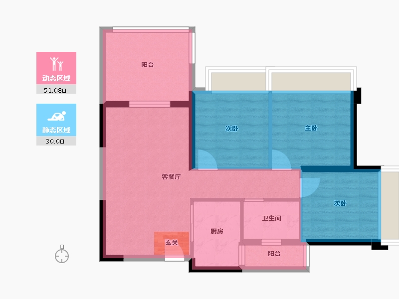 广东省-湛江市-万合隆广场-72.47-户型库-动静分区