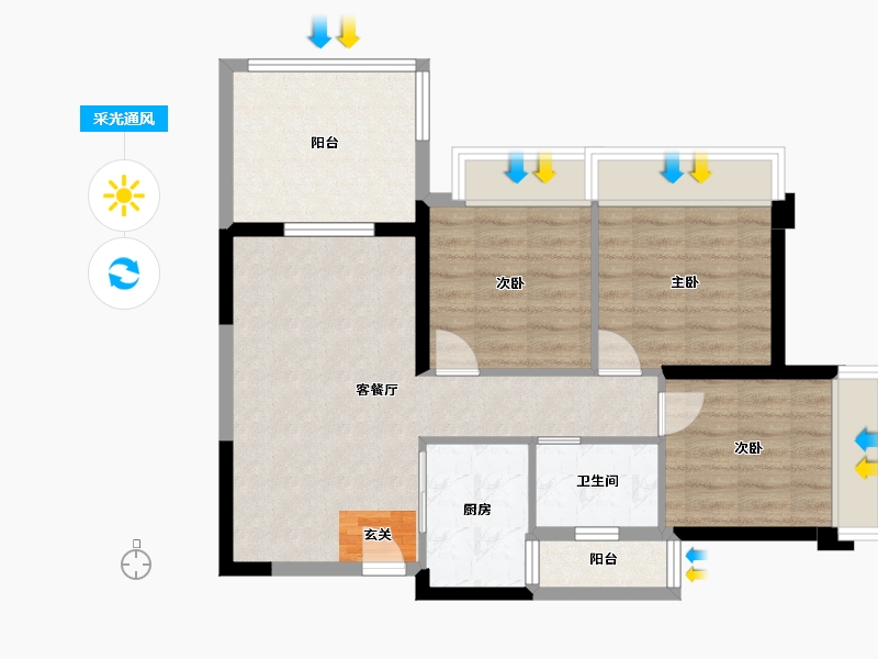 广东省-湛江市-万合隆广场-72.47-户型库-采光通风