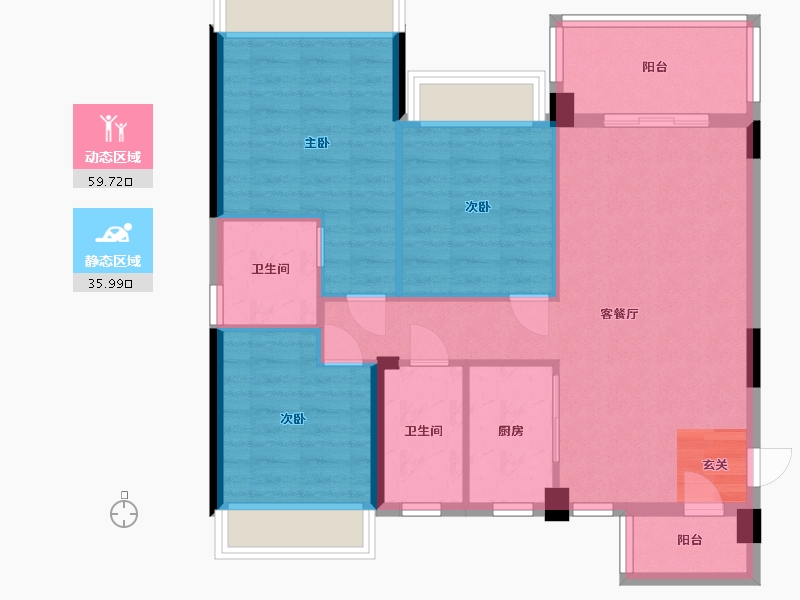 广东省-湛江市-奥园悦时代・熙园-86.10-户型库-动静分区