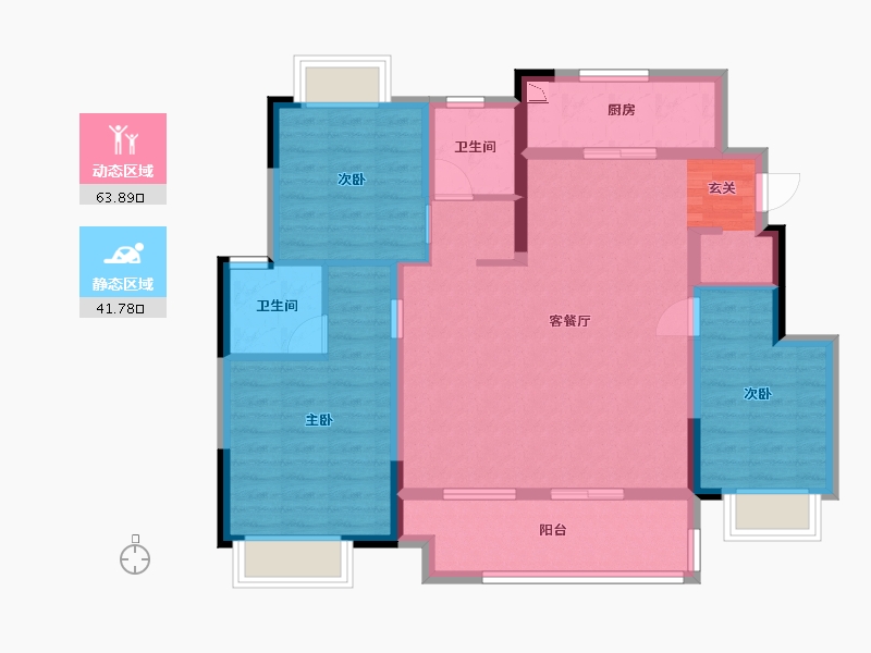 湖北省-武汉市-绿地大都会-94.34-户型库-动静分区