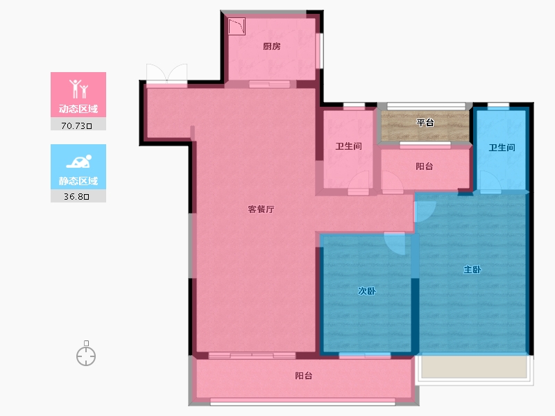 浙江省-温州市-温州吾悦广场・澜悦府-98.99-户型库-动静分区