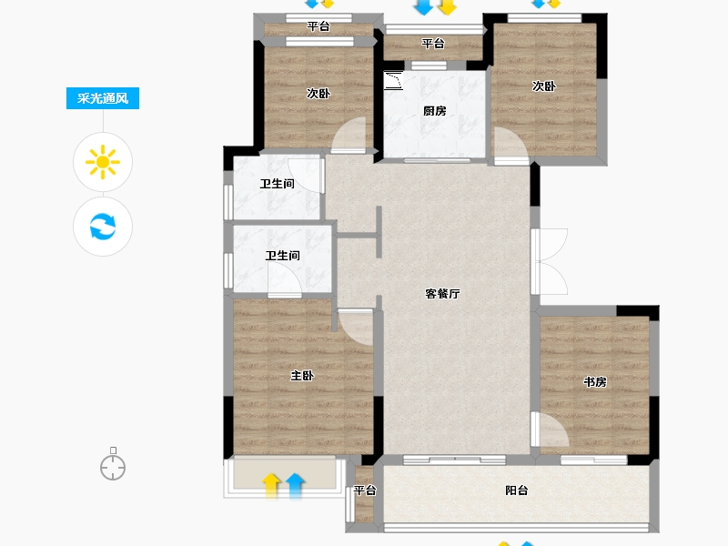 浙江省-温州市-中南瓯海印象南府-100.01-户型库-采光通风