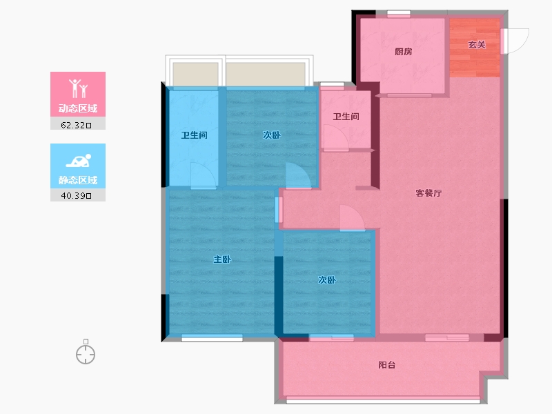 河南省-南阳市-金科中梁博翠东方-92.00-户型库-动静分区