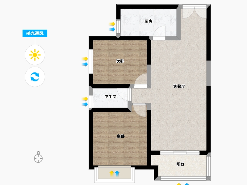 陕西省-西安市-御锦城-63.55-户型库-采光通风