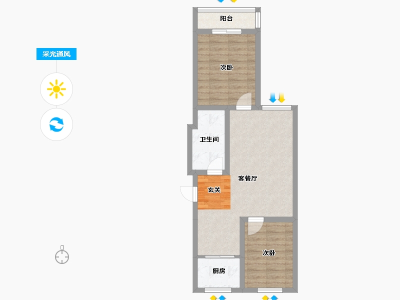 河北省-廊坊市-优空间-56.48-户型库-采光通风