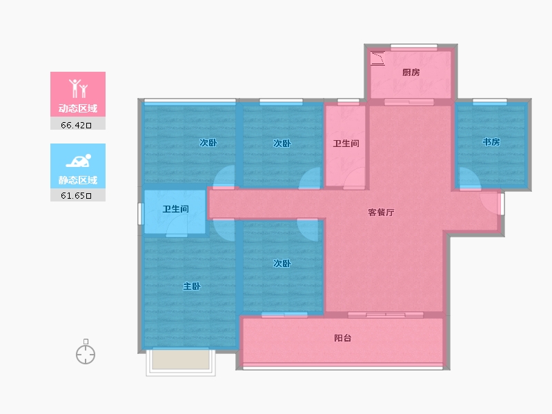 湖南省-株洲市-醴陵亿都时光-115.19-户型库-动静分区