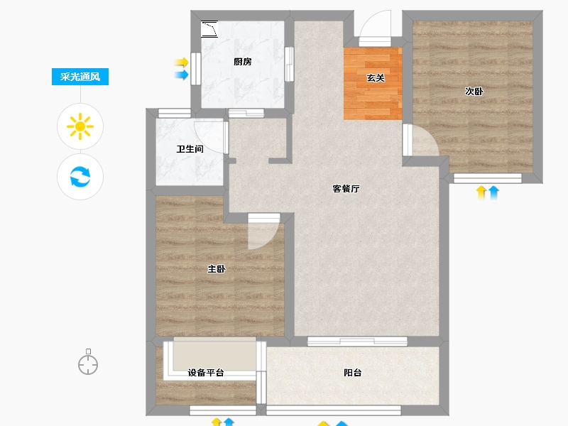 河北省-石家庄市-翰林甲地-66.25-户型库-采光通风