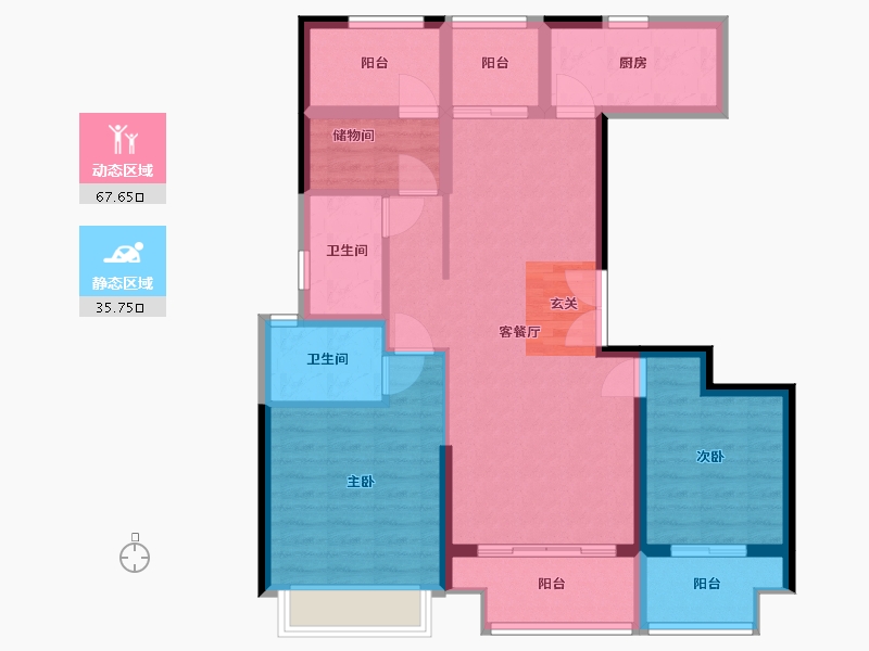 河南省-南阳市-新旭・京华府-92.00-户型库-动静分区