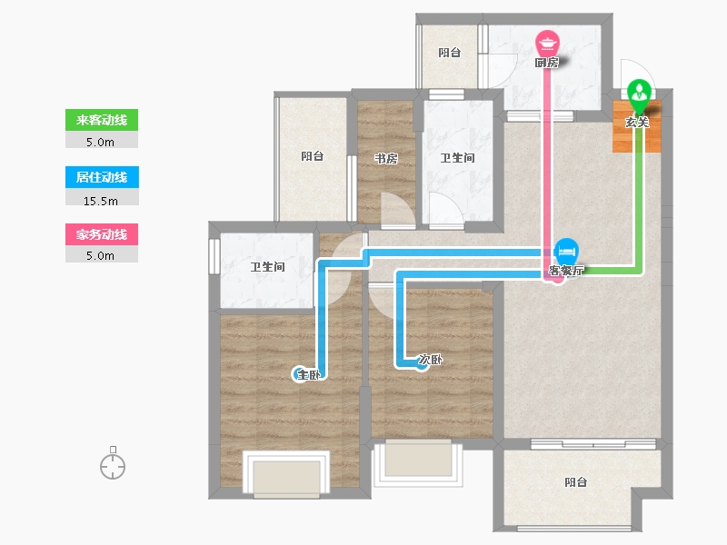 湖南省-衡阳市-中房・美丽白沙-84.03-户型库-动静线