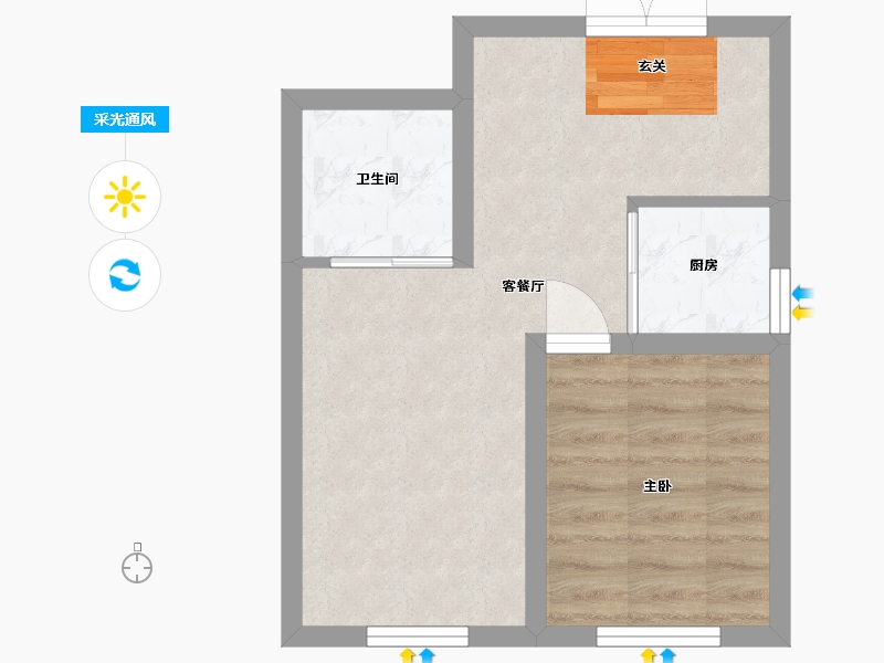 河北省-廊坊市-国瑞公馆-38.23-户型库-采光通风