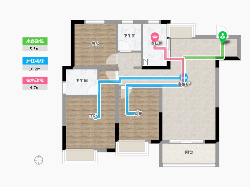 江苏省-徐州市-隐山观湖-88.00-户型库-动静线