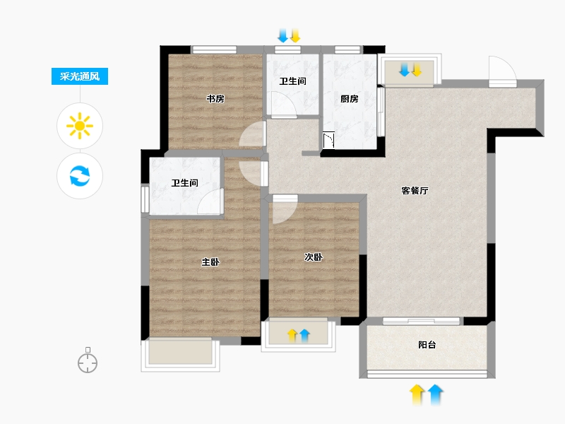 江苏省-徐州市-隐山观湖-88.00-户型库-采光通风