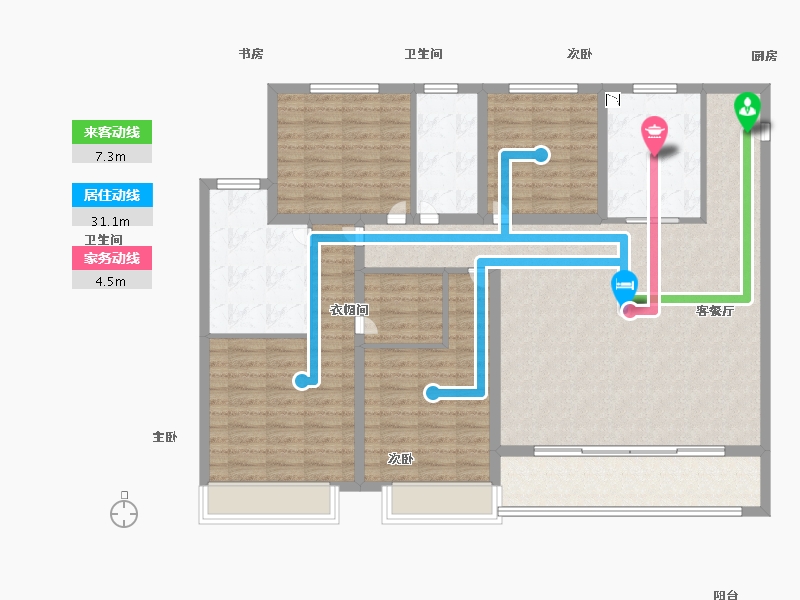 江苏省-南京市-仁恒城市星光-132.00-户型库-动静线