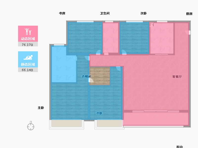 江苏省-南京市-仁恒城市星光-132.00-户型库-动静分区