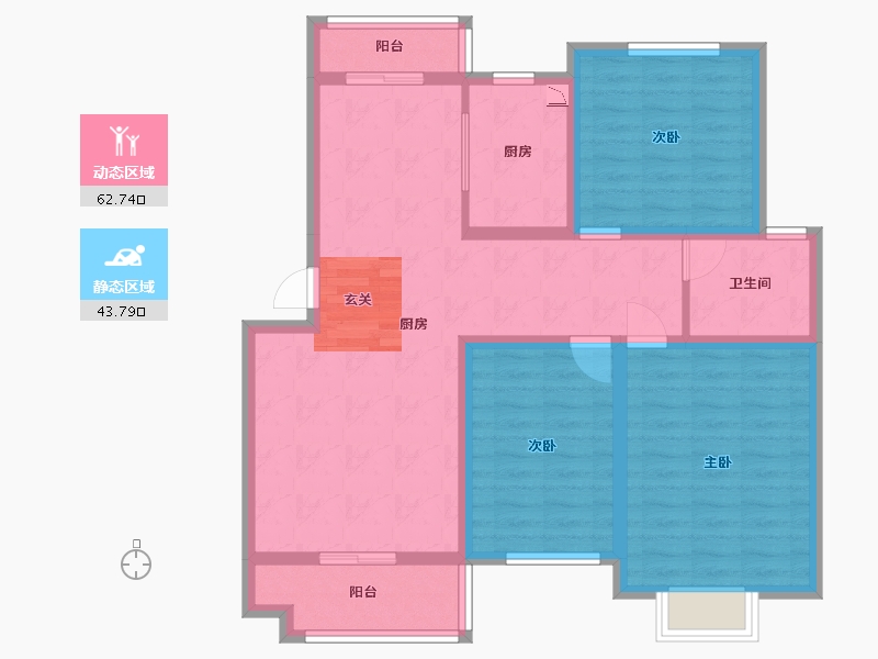 湖南省-衡阳市-金星・湘江雅院-94.72-户型库-动静分区