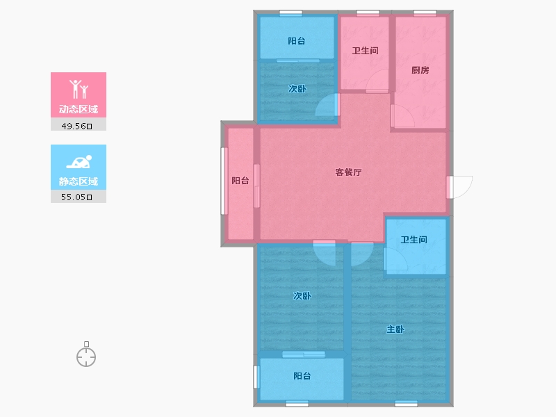 山东省-泰安市-东岳广场-93.00-户型库-动静分区