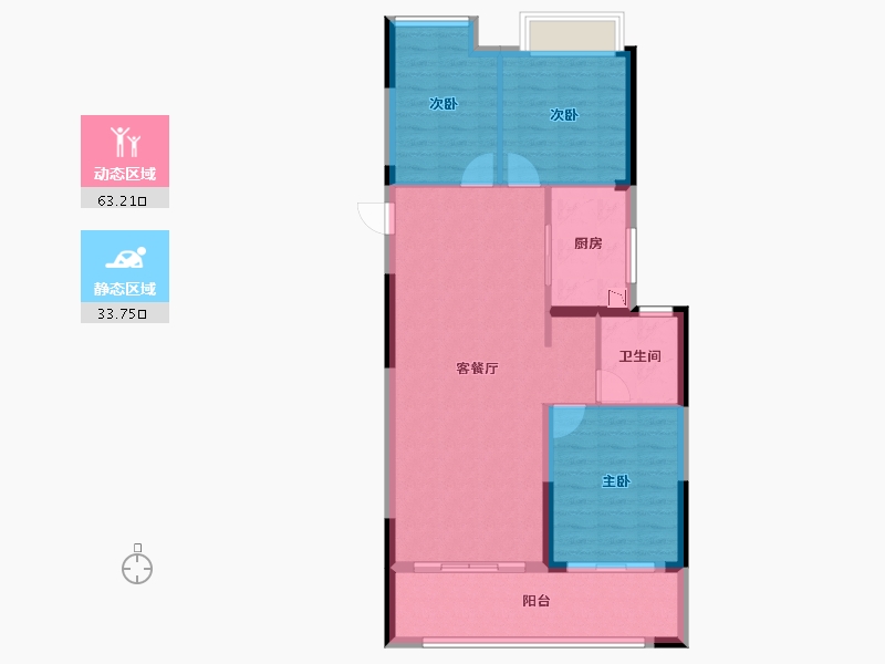 广西壮族自治区-桂林市-华夏麒麟・桂林公馆-88.16-户型库-动静分区