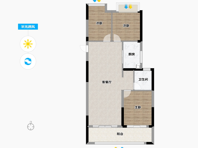 广西壮族自治区-桂林市-华夏麒麟・桂林公馆-88.16-户型库-采光通风