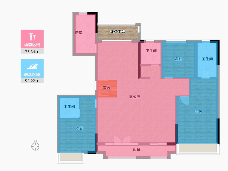 河南省-焦作市-焦作世合万达广场-120.45-户型库-动静分区