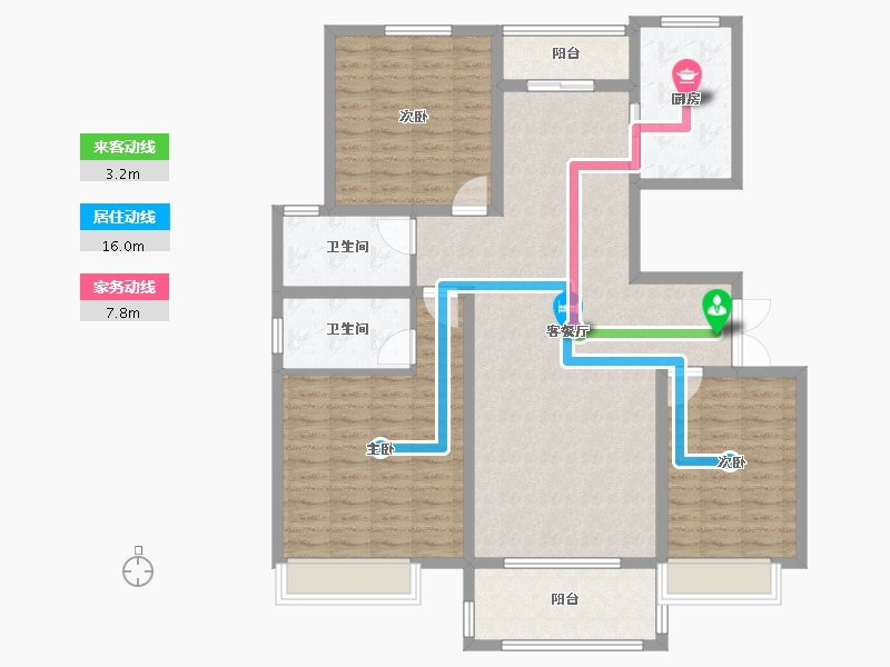 河南省-新乡市-辉县壹号城邦-125.00-户型库-动静线