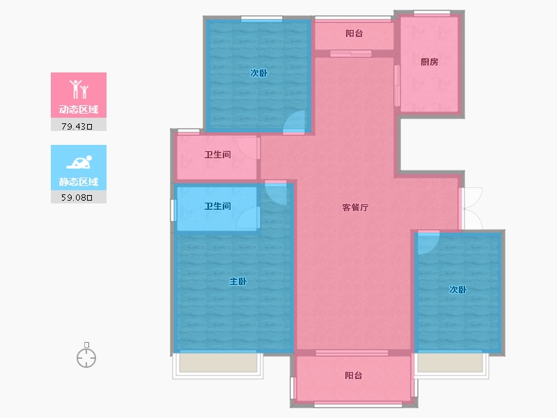 河南省-新乡市-辉县壹号城邦-125.00-户型库-动静分区