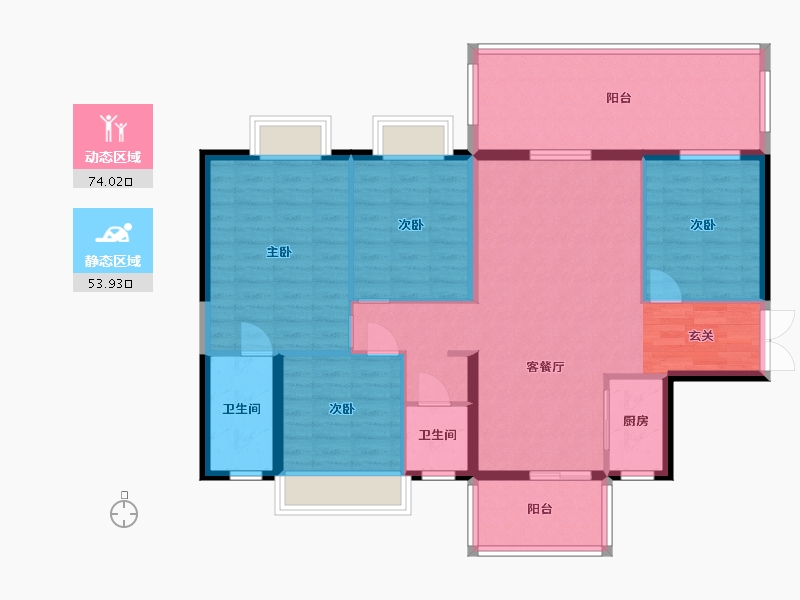 广西壮族自治区-南宁市-凯旋1号上水湾-116.04-户型库-动静分区