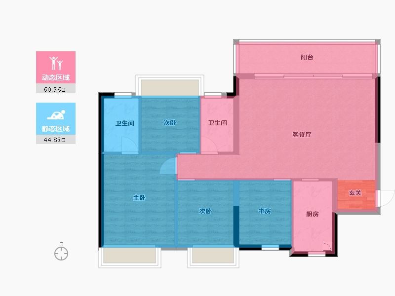 广西壮族自治区-南宁市-悦桂绿地新世界-95.70-户型库-动静分区