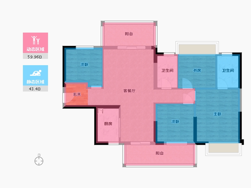 广西壮族自治区-南宁市-锦上城-91.75-户型库-动静分区