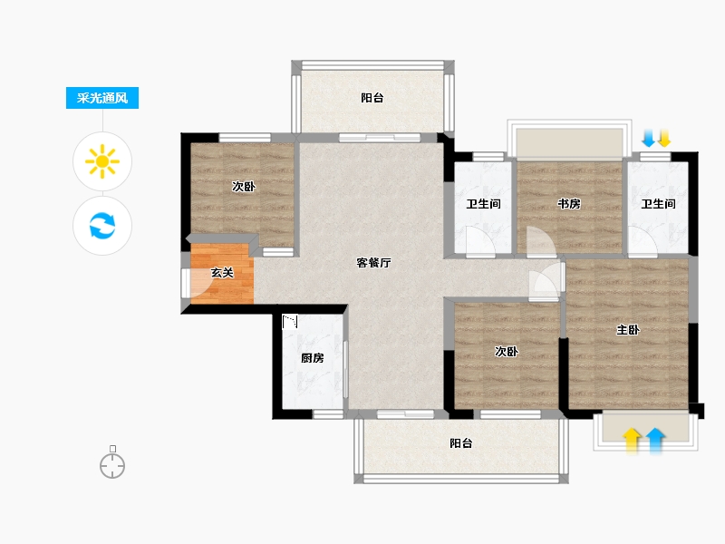 广西壮族自治区-南宁市-锦上城-91.75-户型库-采光通风