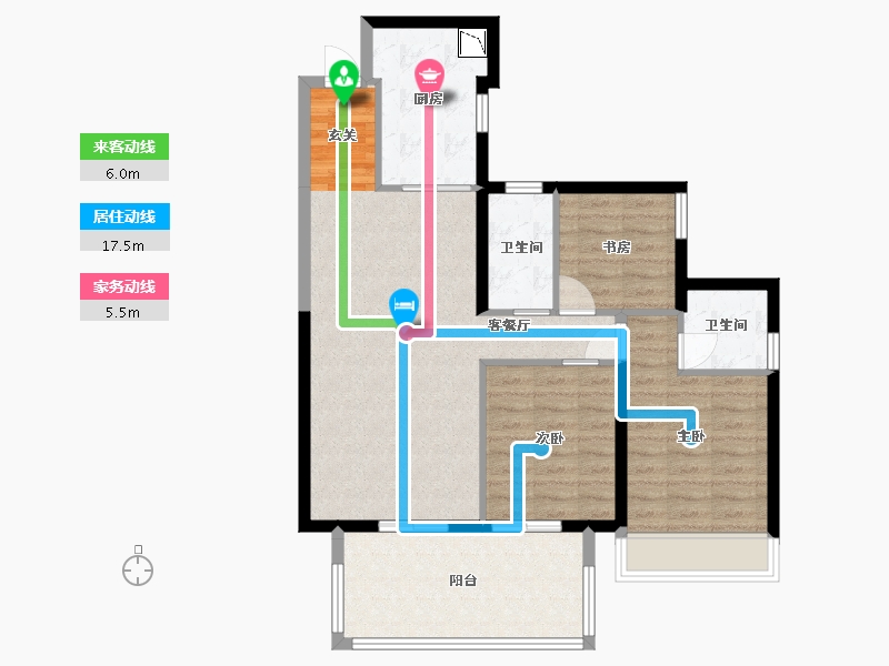 广西壮族自治区-南宁市-凯旋1号上水湾-87.50-户型库-动静线