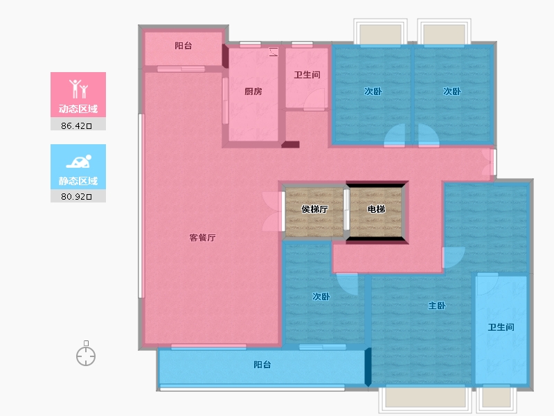 湖南省-长沙市-浏阳碧桂园云顶-158.11-户型库-动静分区