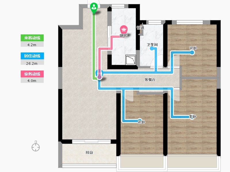 山东省-菏泽市-华地翡翠公园-76.43-户型库-动静线