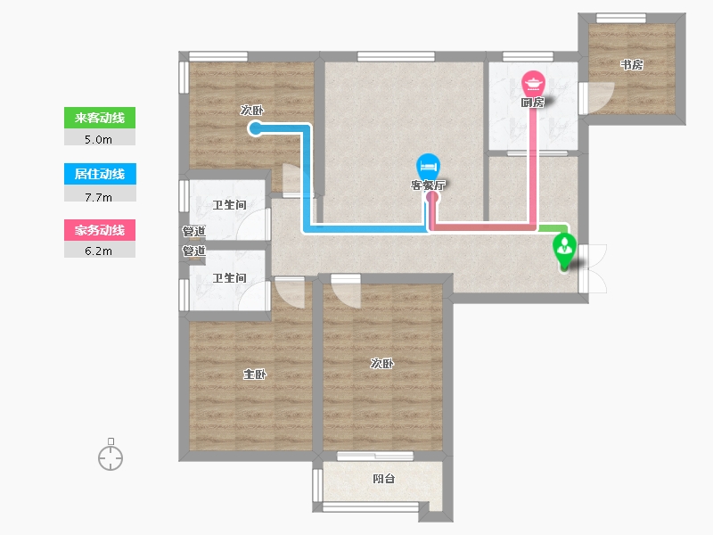 山西省-长治市-金城名邸-83.16-户型库-动静线