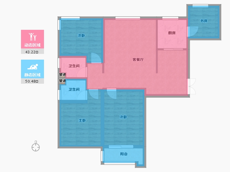 山西省-长治市-金城名邸-83.16-户型库-动静分区