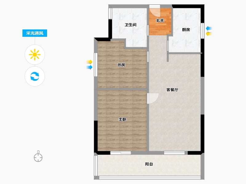 广西壮族自治区-南宁市-嘉和城芳华里-84.87-户型库-采光通风