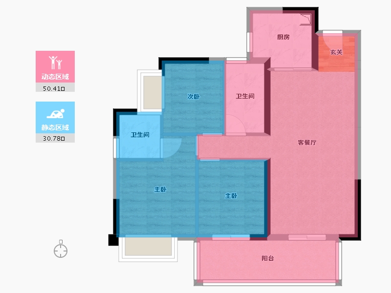 广西壮族自治区-南宁市-安吉大唐世家-72.27-户型库-动静分区