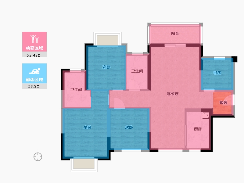 广西壮族自治区-南宁市-中梁国宾熙岸-78.13-户型库-动静分区