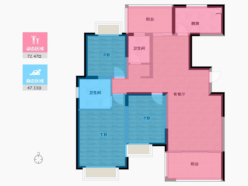 湖南省-怀化市-公园央著-106.79-户型库-动静分区