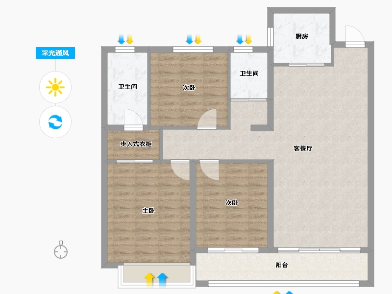 山东省-菏泽市-佳和雅园-103.99-户型库-采光通风