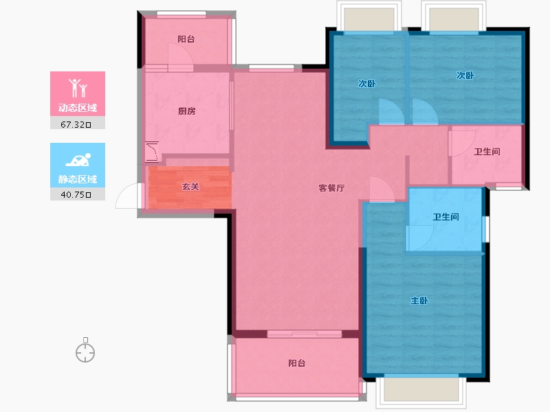 广西壮族自治区-南宁市-南宁恒大悦龙台-96.81-户型库-动静分区